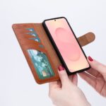 Solidenz Moda Book Samsung Galaxy A37 echt leren hoesje - Bruin - afbeelding 4