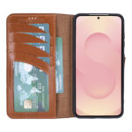 Solidenz Moda Book Samsung Galaxy A57 echt leren hoesje - Bruin - afbeelding 3