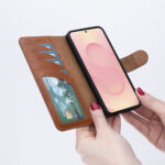 Solidenz Moda Book Samsung Galaxy A57 echt leren hoesje - Bruin - afbeelding 4