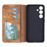 Solidenz Moda Book Samsung Galaxy A57 echt leren hoesje - Lichtbruin - afbeelding 3