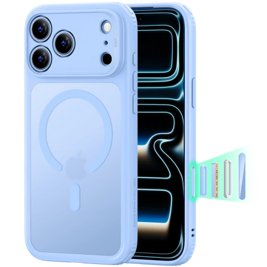ESR Classic Hybrid MagSafe hoesje voor iPhone 17 Pro Max en iPhone 18 Pro Max - Mat Lichtblauw