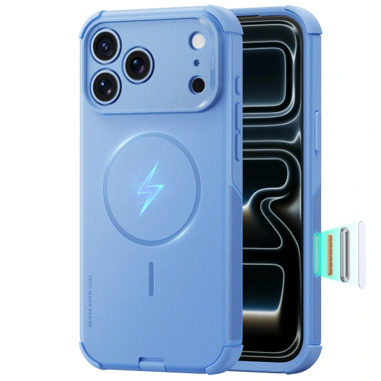 ESR Cyber Tough MagSafe hoesje voor iPhone 17 Pro Max en iPhone 18 Pro Max - Lichtblauw