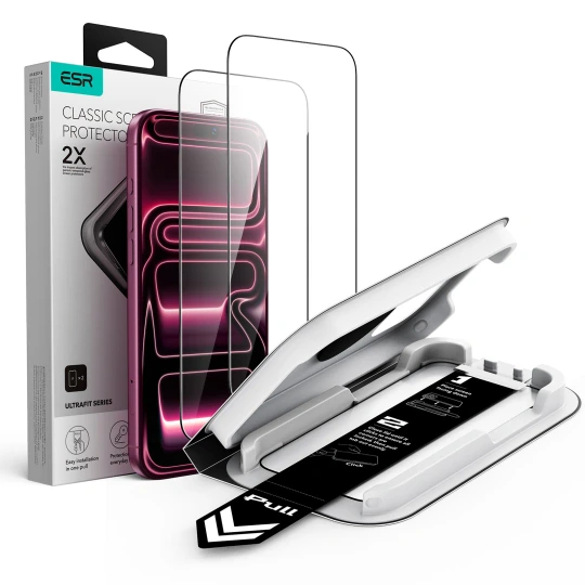 ESR UltraFit Classic Tempered Glass 2-pack screenprotector voor iPhone 17 Pro en iPhone 18 Pro - Zwart