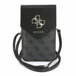 Guess 4G Metal Logo telefoon crossbodytas zwart