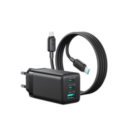 Joyroom 65W GaN-oplader met 1,2 meter USB-C-kabel 100W - Zwart