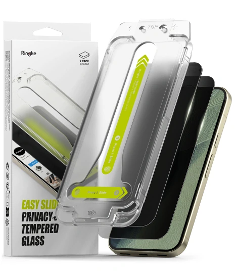 Ringke Easy Slide 2-Pack Privacy Screenprotector voor Google Pixel 9 Pro, Google Pixel 10 Pro en Google Pixel 11 Pro - Zwart