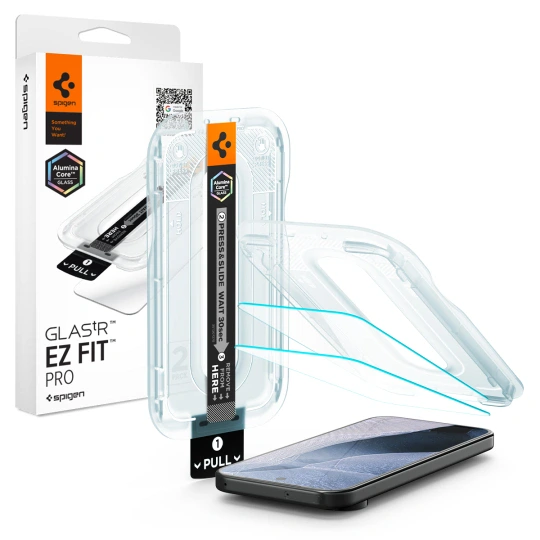 Spigen Glas.tR EZ Fit Pro AC 2-Pack Screenprotector voor Google Pixel 11 en Google Pixel 11 Pro - Transparant