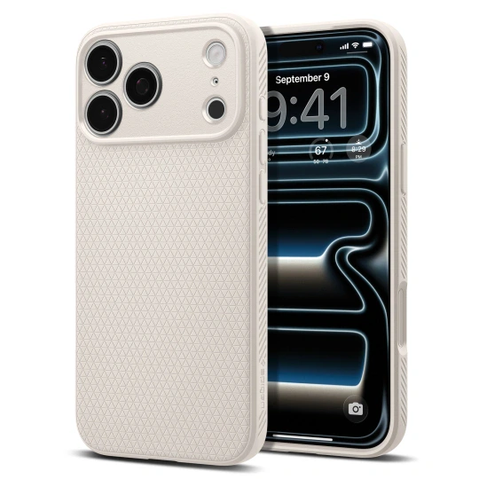 Spigen Liquid Air hoesje voor iPhone 17 Pro Max en iPhone 18 Pro Max - Natuurlijk Titanium