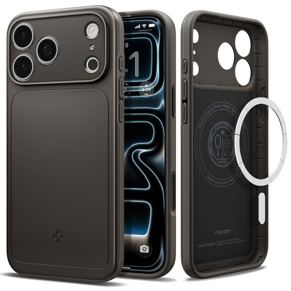 Spigen Thin Fit MagSafe hoesje voor iPhone 17 Pro en iPhone 18 Pro - Metaalgrijs