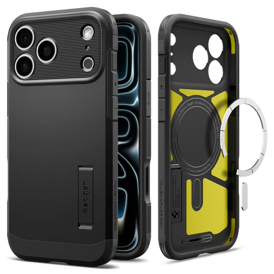 Spigen Tough Armor T MagSafe hoesje voor iPhone 17 Pro Max en iPhone 18 Pro Max - Zwart