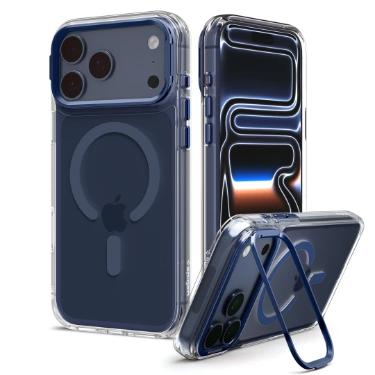 Spigen Ultra Hybrid Optik S MagSafe hoesje voor iPhone 17 Pro Max / 18 Pro Max - Transparant/Donkerblauw