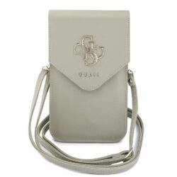 Guess PU Grained 4G Metal Logo Phone Bag Beige crossbodytas