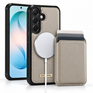 Solidenz Magnetisch Wallet Backcover voor Samsung Galaxy S25 FE - Beige