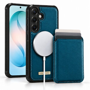 Solidenz Magnetisch Wallet Backcover voor Samsung Galaxy S25 FE - Blauw