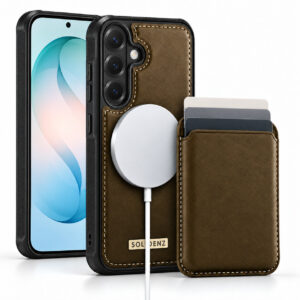 Solidenz Magnetisch Wallet Backcover voor Samsung Galaxy S25 FE - Bruin