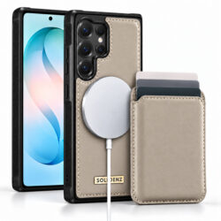 Solidenz MagSafe Wallet Backcover voor Samsung Galaxy S26 Ultra - Beige