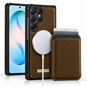 Solidenz MagSafe Wallet Backcover voor Samsung Galaxy S24 Ultra - Bruin