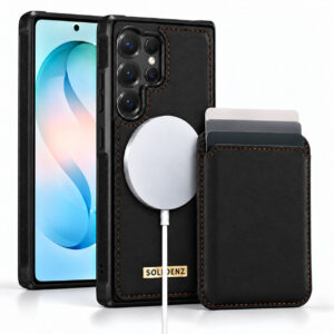 Solidenz MagSafe Wallet Backcover voor Samsung Galaxy S24 Ultra - Zwart
