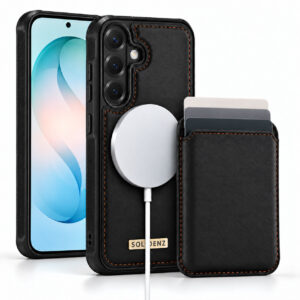 Solidenz Magnetisch Wallet Backcover voor Samsung Galaxy S25 FE - Zwart