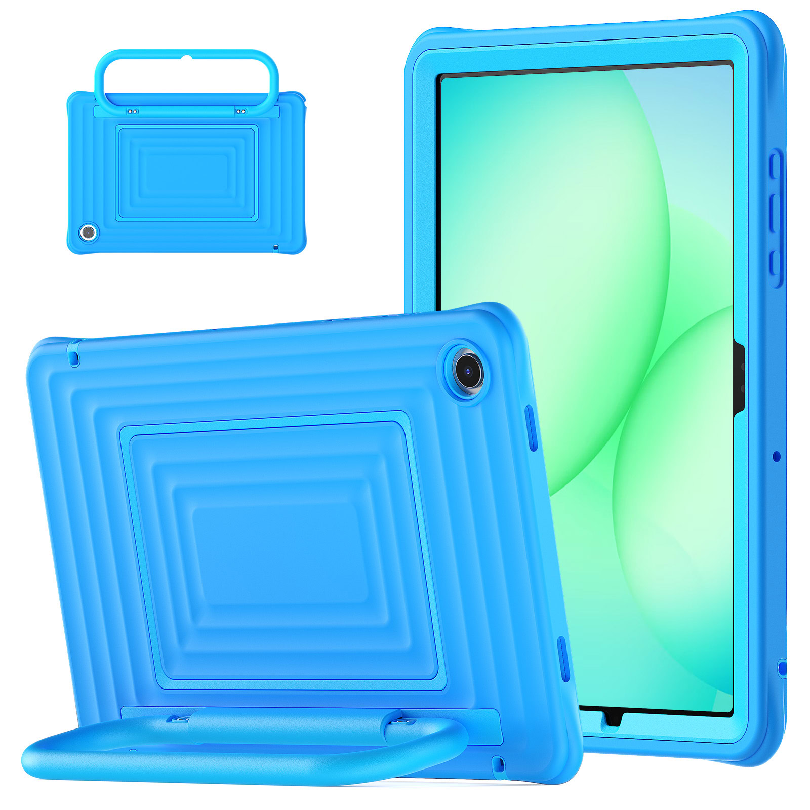 Solidenz WaveCase Kinderhoes voor Samsung Galaxy Tab A11 Plus en Tab A9 Plus met ingebouwde screenprotector - Blauw