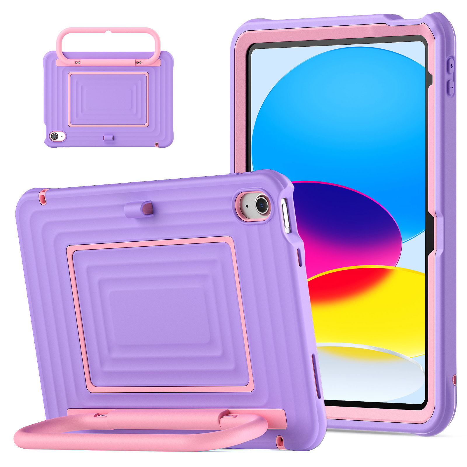Solidenz WaveCase kinderhoes met screenprotector voor Apple iPad 10 10.9 inch (2022) en iPad 11 (2025) A16 - Paars