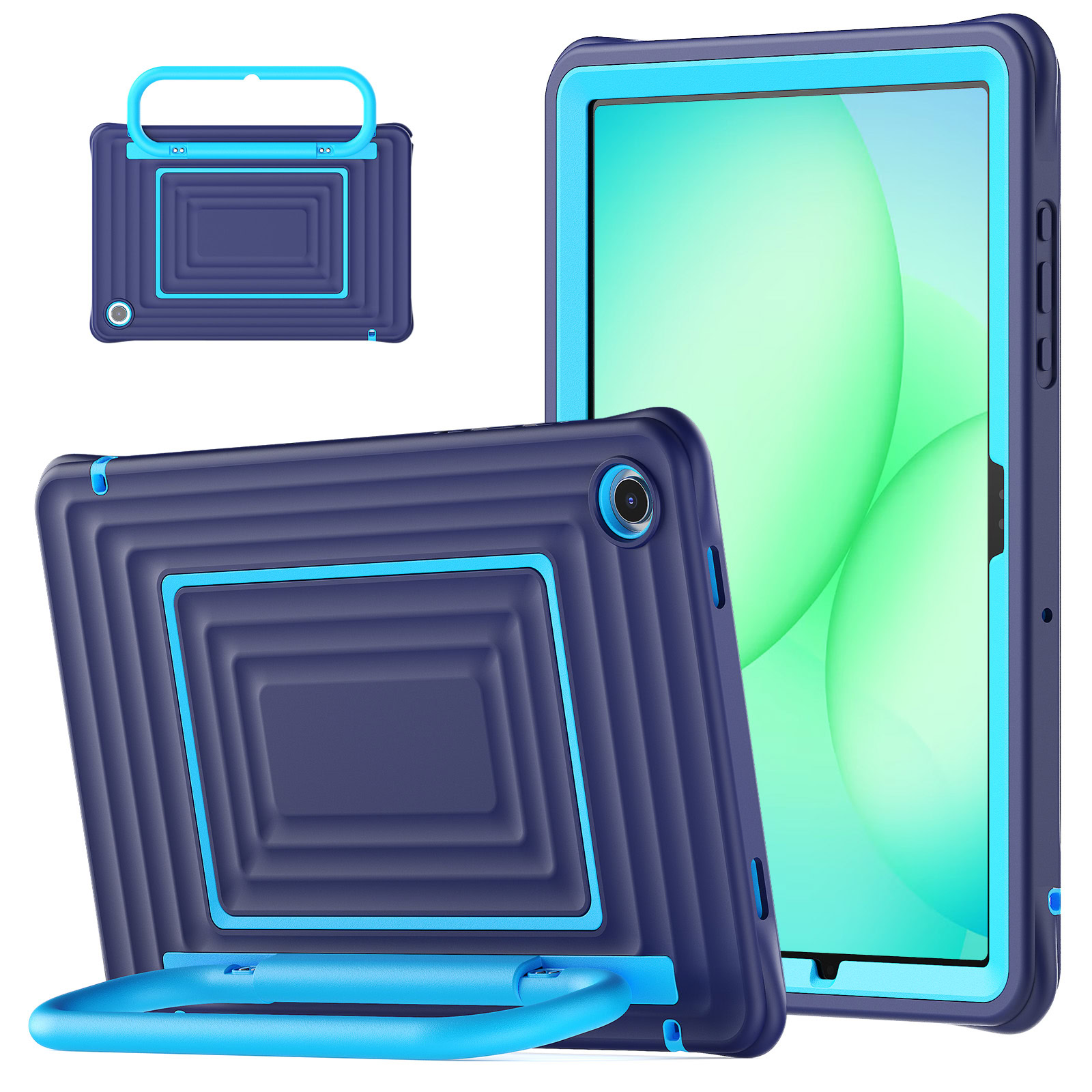 Solidenz WaveCase kinderhoes voor Samsung Galaxy Tab A11 Plus en Galaxy Tab A9 Plus - Donkerblauw