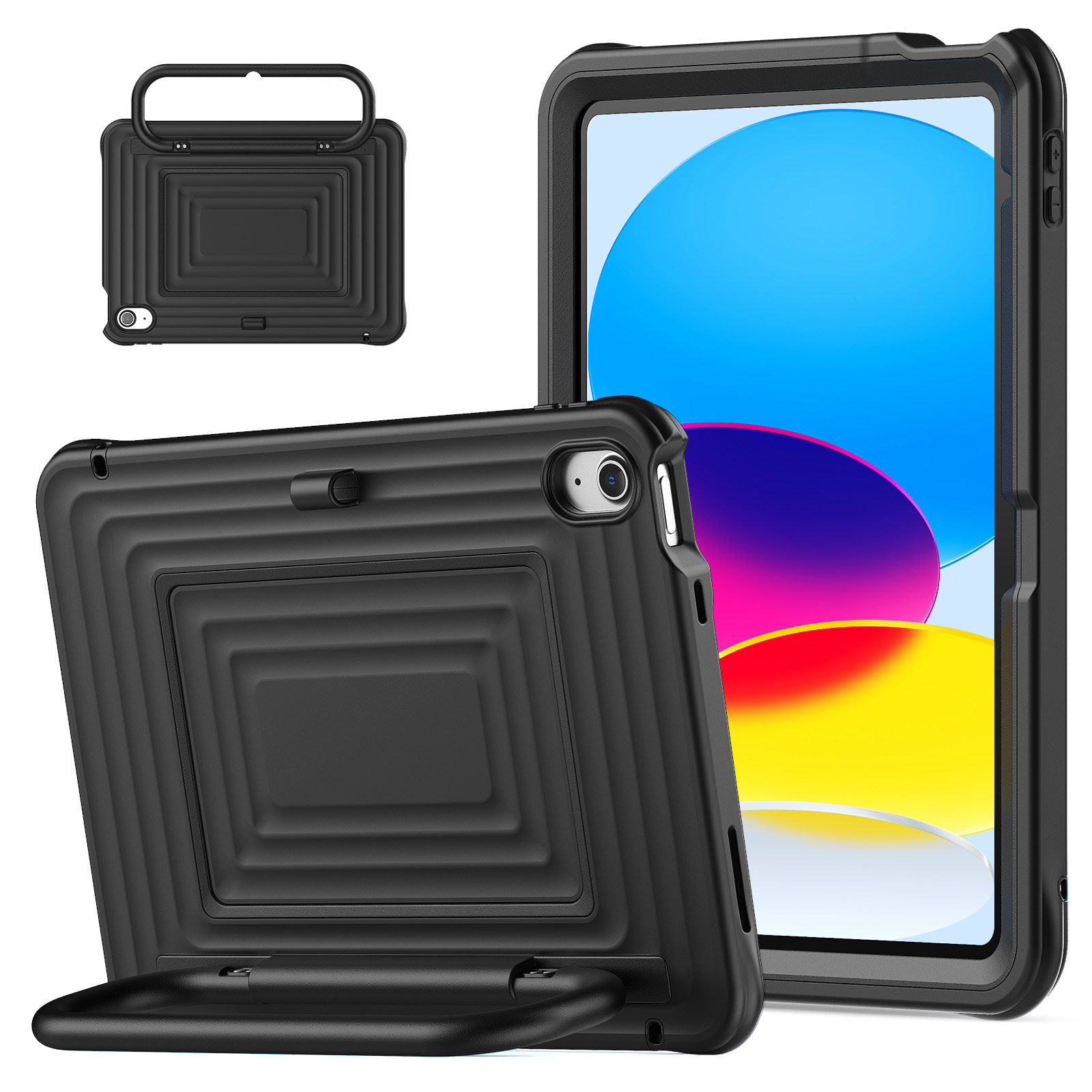 Solidenz WaveCase kinderhoes voor iPad 10 (10.9 inch, 2022) en iPad 11 2025 A16 - Zwart