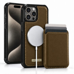 Solidenz MagSafe Wallet Backcover voor iPhone 15 Pro - Bruin