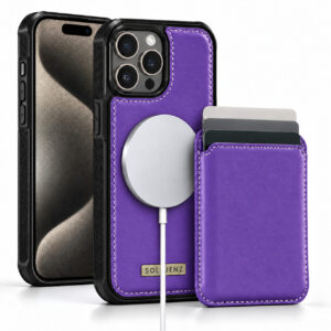 Solidenz MagSafe Wallet Backcover voor iPhone 15 Pro - Paars