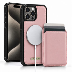 Solidenz MagSafe Wallet Backcover voor iPhone 15 Pro - Roze