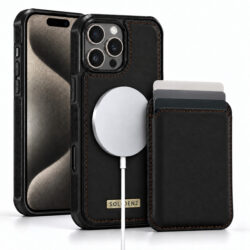 Solidenz MagSafe Wallet Backcover voor iPhone 16 Pro - Zwart