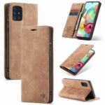 variatie Caseme retro Book Cover Beschermhoesje Samsung Galaxy A71 – Bruin