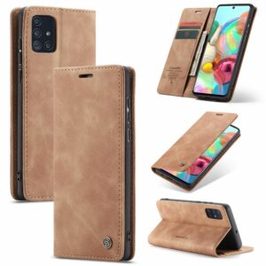 Caseme retro Book Cover Beschermhoesje Samsung Galaxy A71 – Bruin