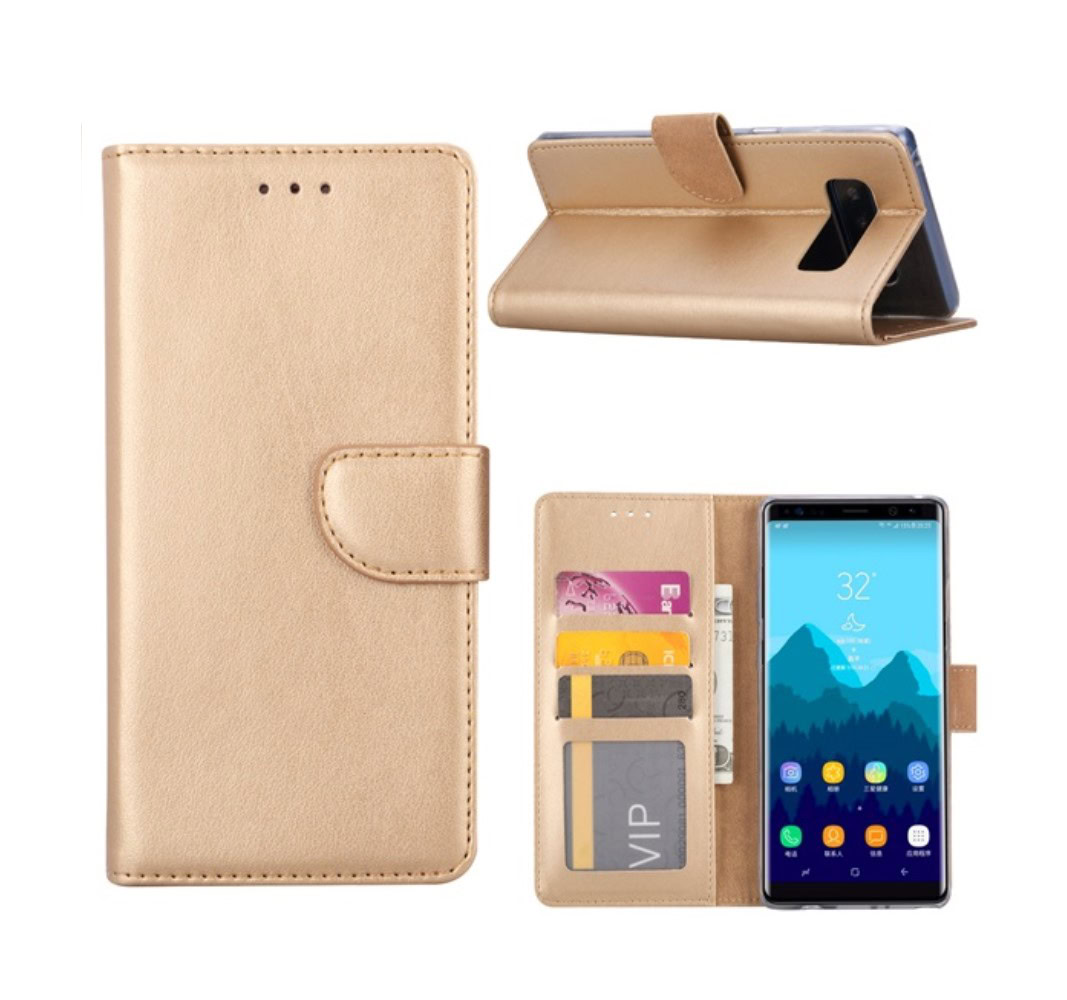 Fonu Boekmodel Hoesje Samsung Galaxy Note 8 - Goud