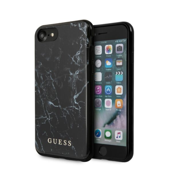 GUESS Marmeren Backcover iPhone 8 / 7 – Zwart