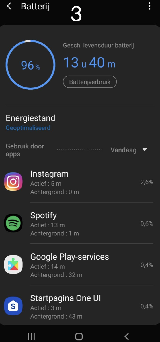 Batterij snel leeg energieverbruik per app Android afb. 3