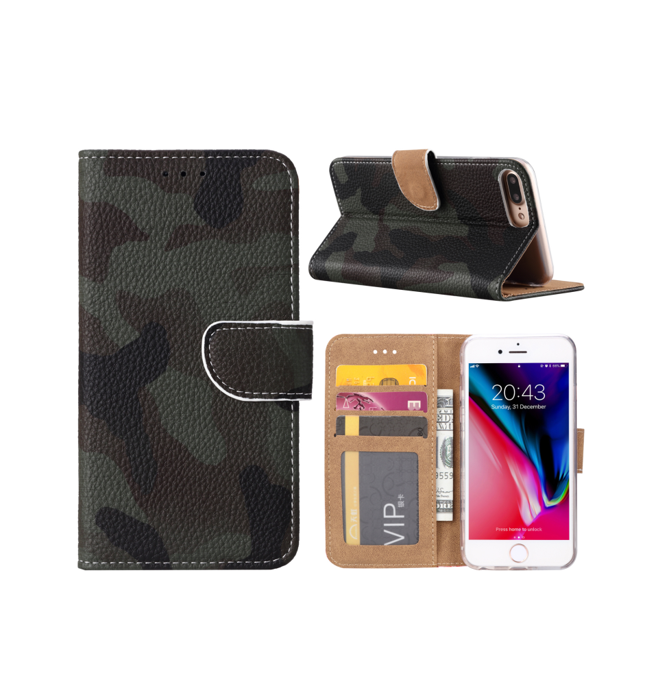 FONU Bookcase Donkere Camoprint iPhone 8 Plus / 7 Plus