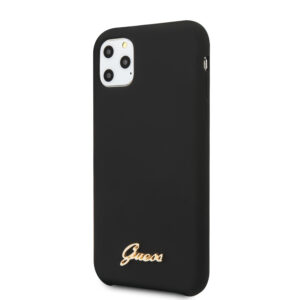 GUESS Vintage Siliconen Backcover iPhone 11 Pro Max – Zwart
