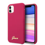 variatie Guess vintage Siliconen Back Case iPhone 11 – Donkerroze