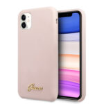 variatie Guess vintage Siliconen Achterkantje iPhone 11 – Roze